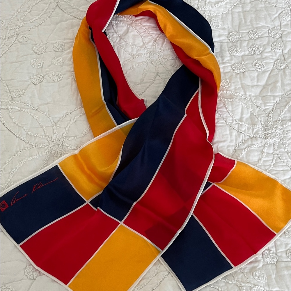Anne Klein 100% Silk Colourful Vintage Scarf